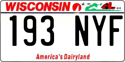 WI license plate 193NYF