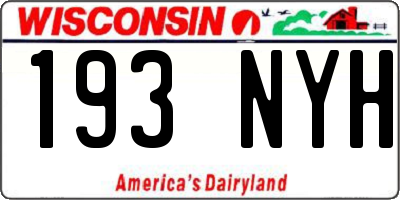 WI license plate 193NYH