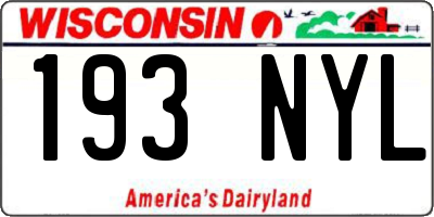 WI license plate 193NYL