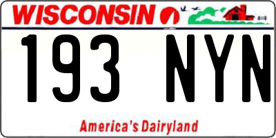 WI license plate 193NYN