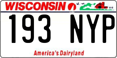 WI license plate 193NYP