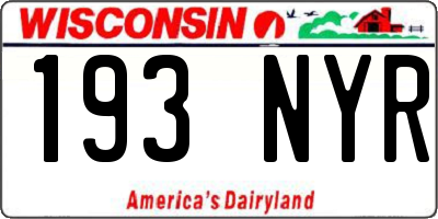 WI license plate 193NYR