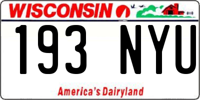 WI license plate 193NYU