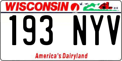 WI license plate 193NYV