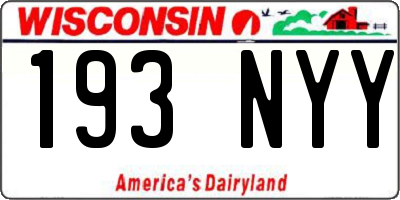 WI license plate 193NYY
