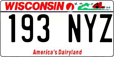 WI license plate 193NYZ