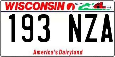 WI license plate 193NZA