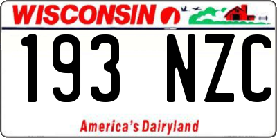 WI license plate 193NZC