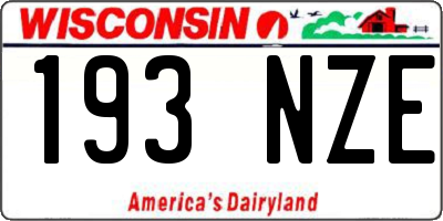 WI license plate 193NZE