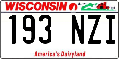 WI license plate 193NZI