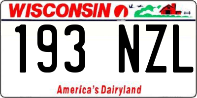 WI license plate 193NZL