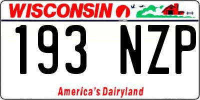 WI license plate 193NZP