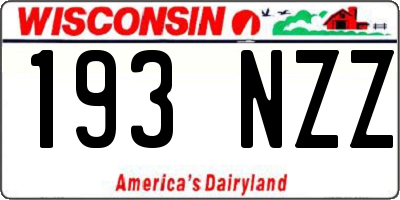 WI license plate 193NZZ