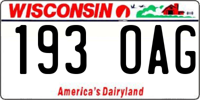 WI license plate 193OAG