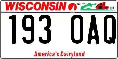 WI license plate 193OAQ