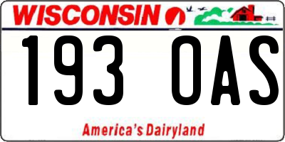WI license plate 193OAS