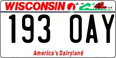 WI license plate 193OAY