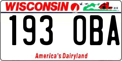 WI license plate 193OBA
