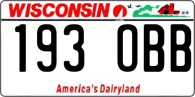 WI license plate 193OBB