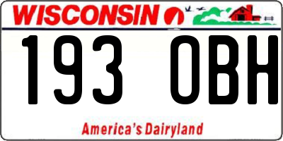 WI license plate 193OBH