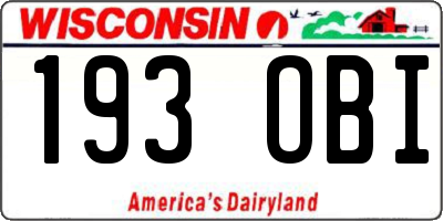 WI license plate 193OBI