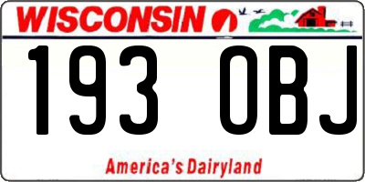 WI license plate 193OBJ