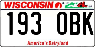 WI license plate 193OBK