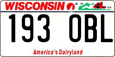 WI license plate 193OBL