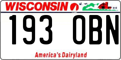 WI license plate 193OBN