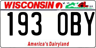 WI license plate 193OBY