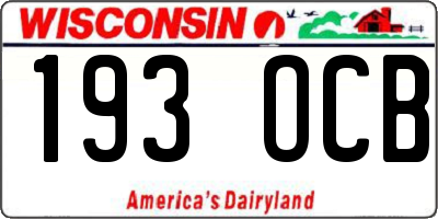 WI license plate 193OCB