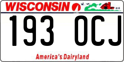 WI license plate 193OCJ