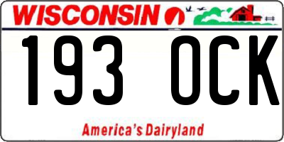 WI license plate 193OCK
