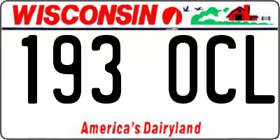 WI license plate 193OCL