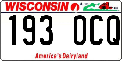 WI license plate 193OCQ