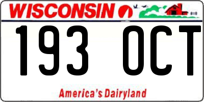 WI license plate 193OCT