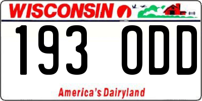 WI license plate 193ODD