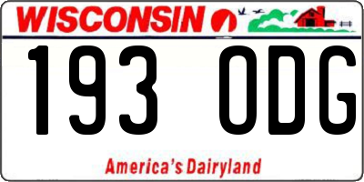 WI license plate 193ODG