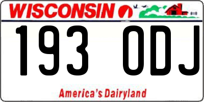 WI license plate 193ODJ