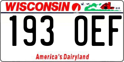 WI license plate 193OEF