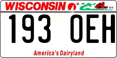 WI license plate 193OEH