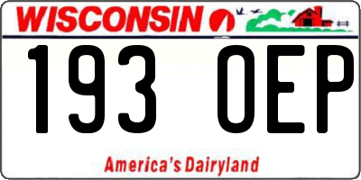 WI license plate 193OEP