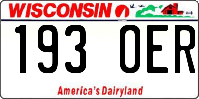 WI license plate 193OER