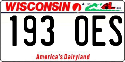 WI license plate 193OES