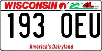 WI license plate 193OEU