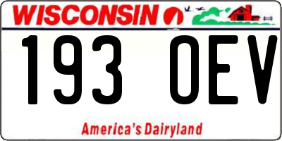 WI license plate 193OEV