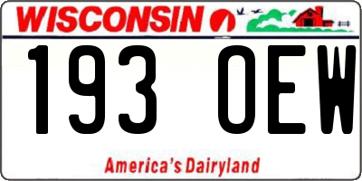 WI license plate 193OEW