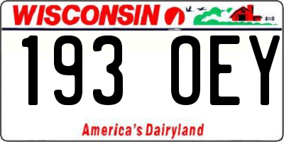 WI license plate 193OEY