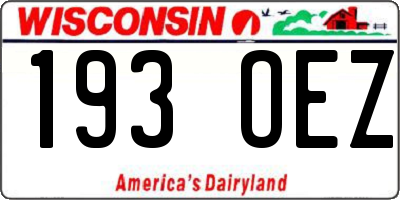 WI license plate 193OEZ