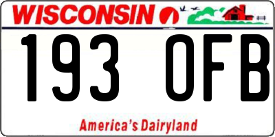 WI license plate 193OFB